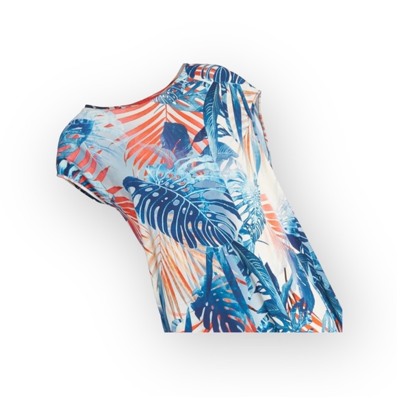 new JPG Jean Paul Gaultier Fuzzi ⚤ Asymmetrical Silk Dress ⚤ Zaffiro Leaf Print - Picture 8 of 16